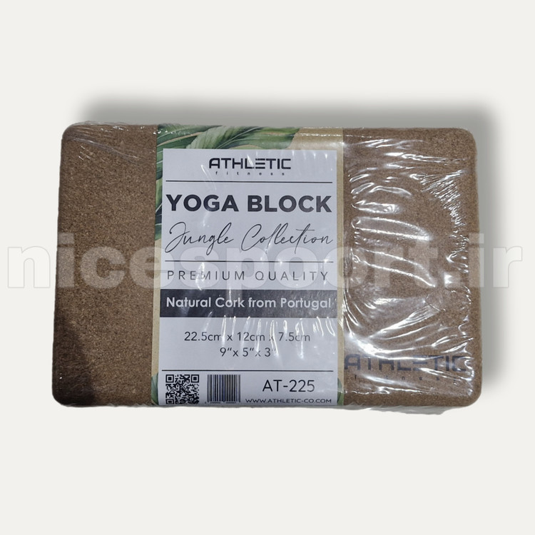 آجر بدنسازی یوگا چوب پنبه ای AT-225 اتلتیک 22/5*12 سانتی متر