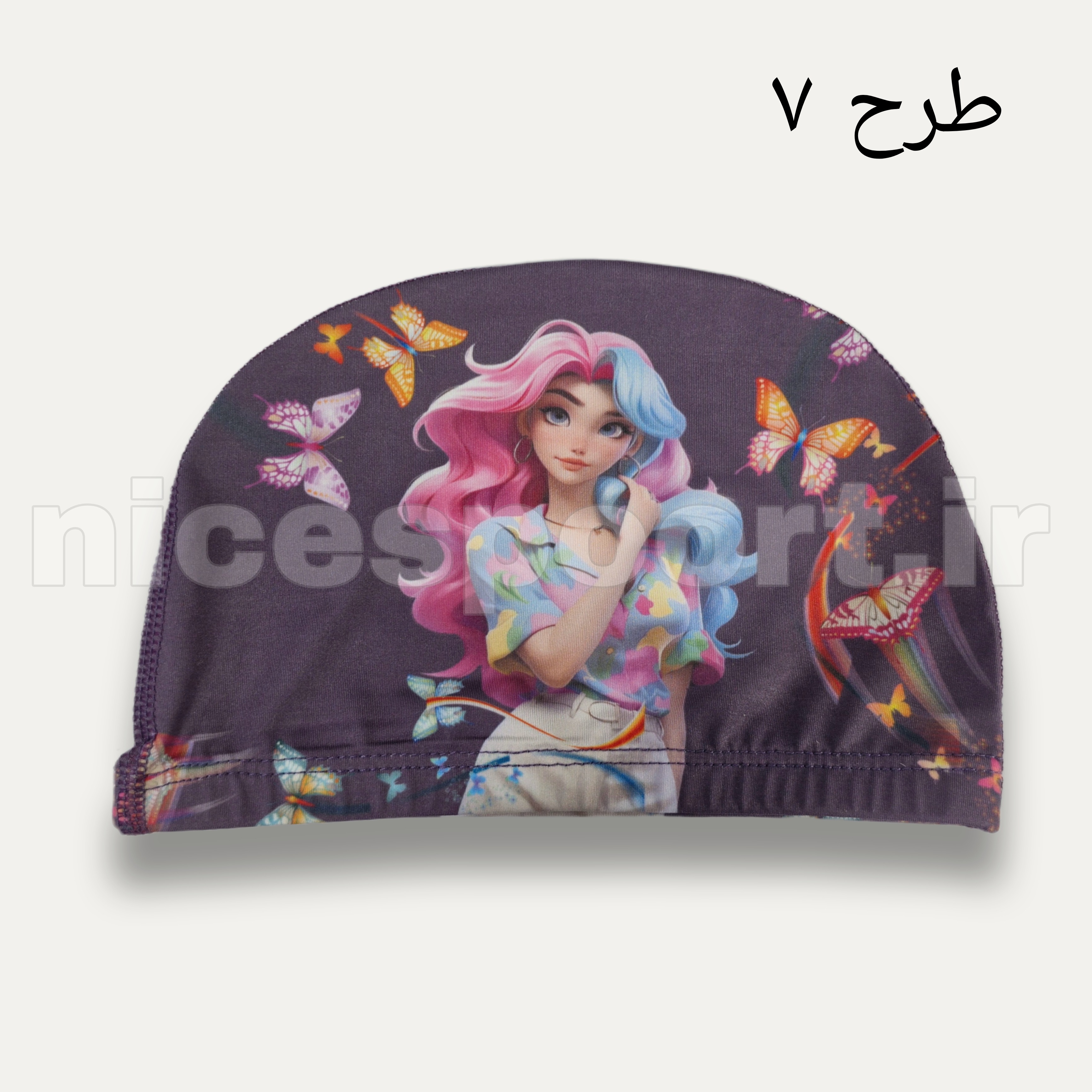 کلاه شنا پارچه ای طرح دخترانه