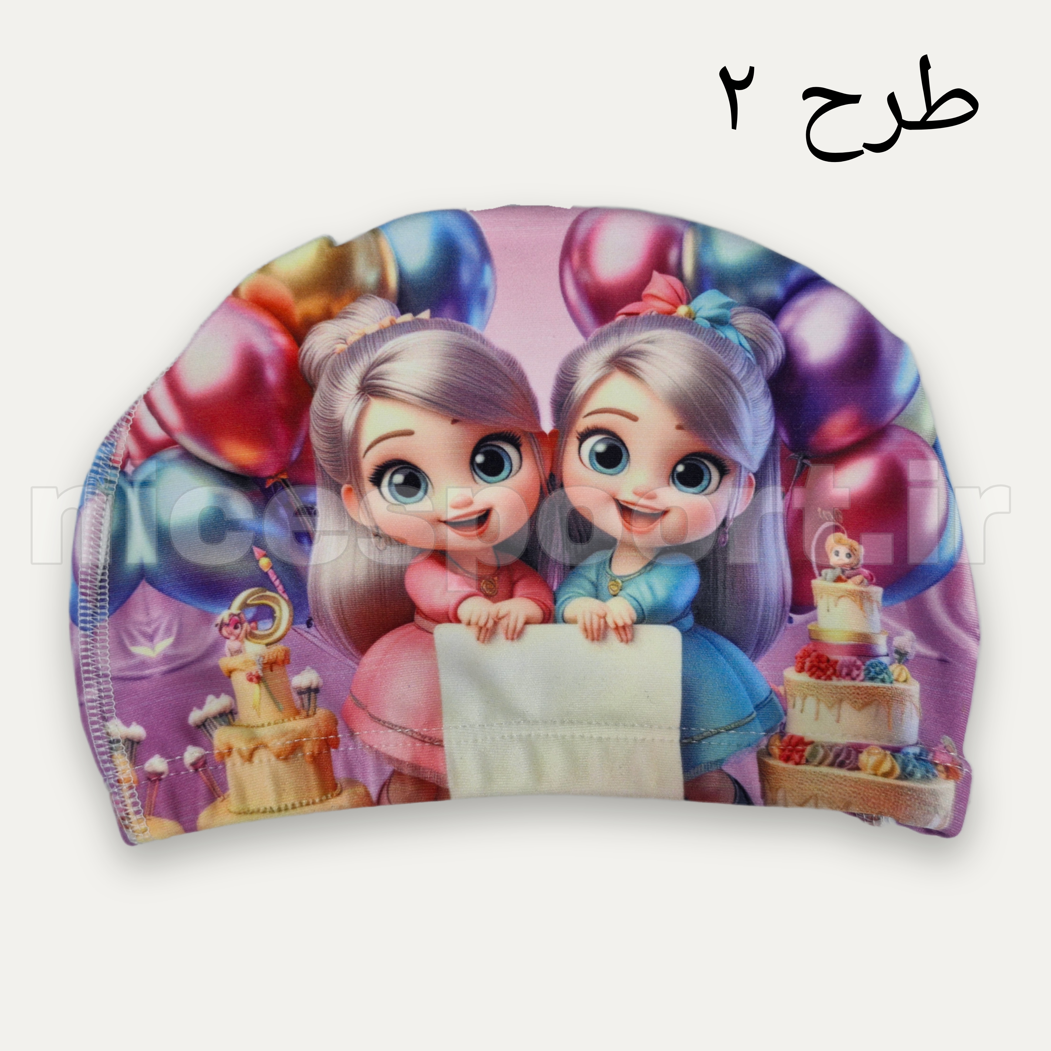 کلاه شنا پارچه ای طرح دخترانه