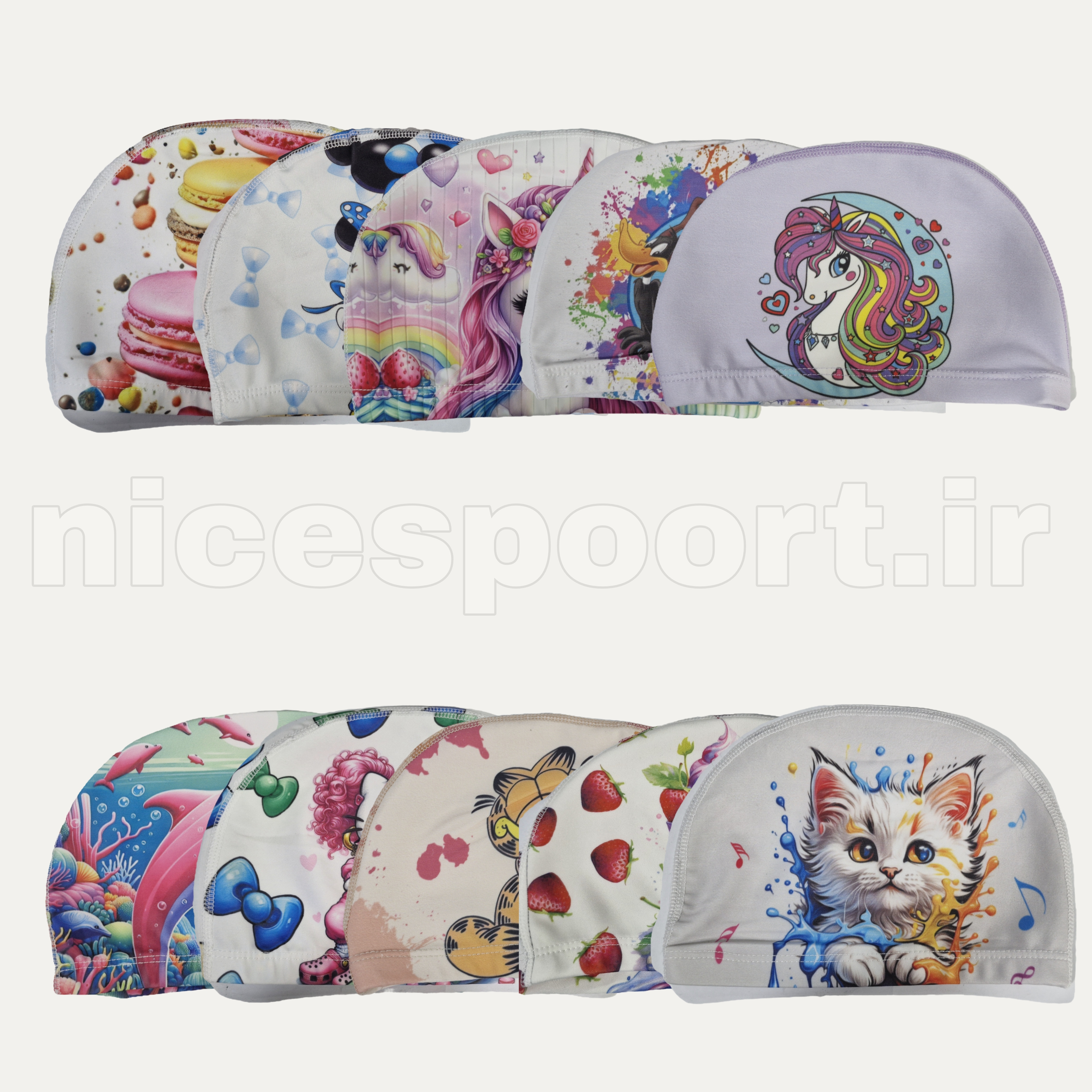 کلاه شنا پارچه ای طرح کارتونی