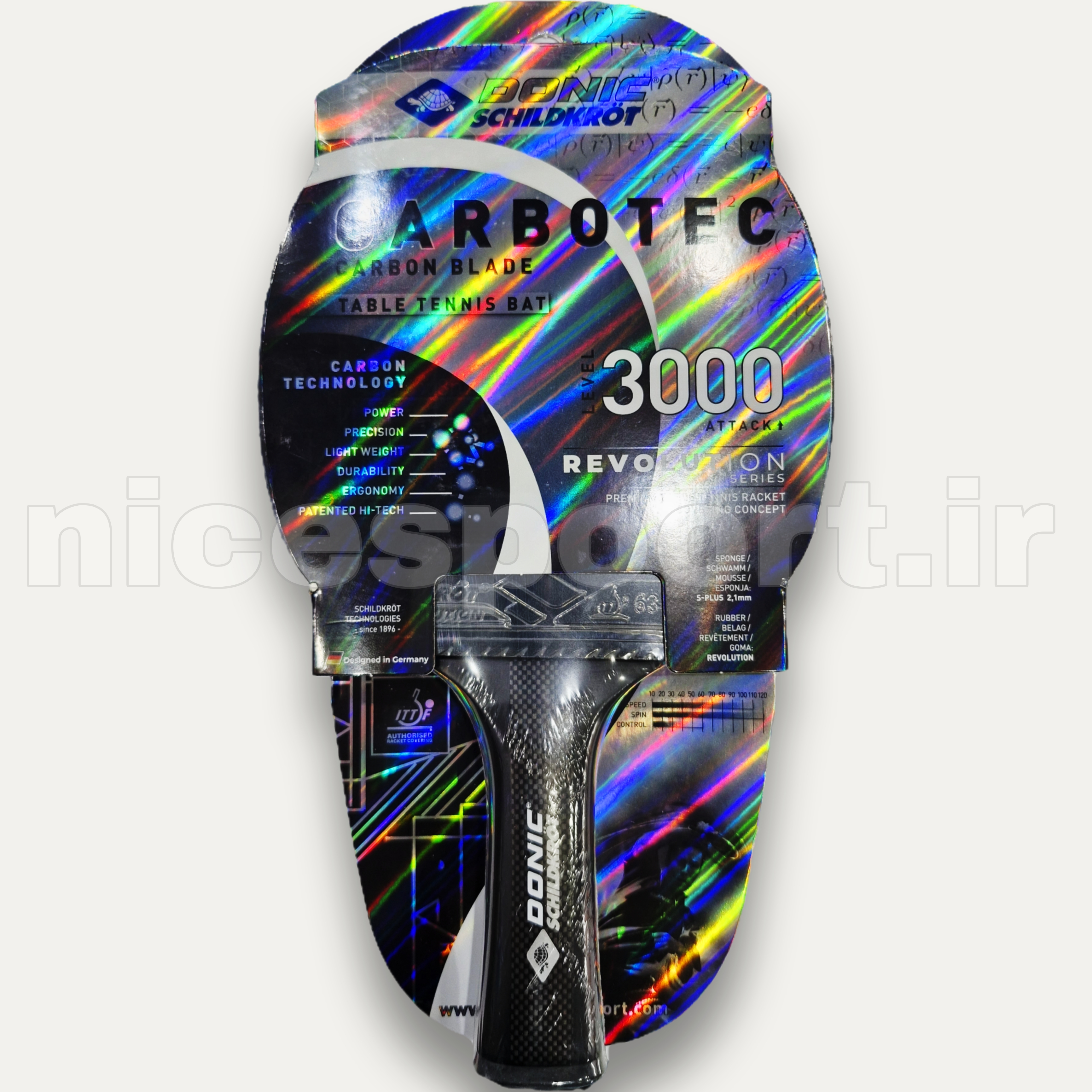 راکت پینگ پنگ دونیک شیلدکروت مدل Carbotec 3000