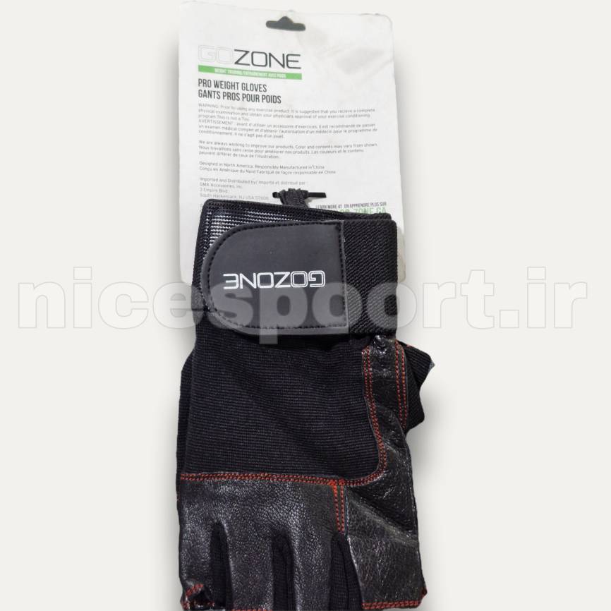 دستکش بدنسازی چرم نیمه Gozone