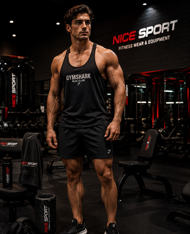 ست رکابی شلوارک جیم شارک مردانه Gymshark